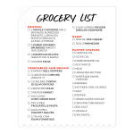 template topic preview image Printable Grocery List template