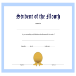 Student of the Month Certificate gratis en premium templates
