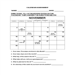 Assessment Calendar sample gratis en premium templates