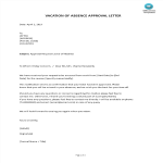 template topic preview image Vacation Of Absence Approval Letter