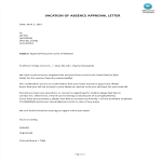 Vacation Of Absence Approval Letter gratis en premium templates