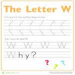 Learn to write letter W gratis en premium templates