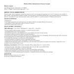 Medical Office Administration Resume gratis en premium templates