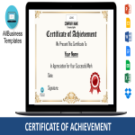 template topic preview image Certificate of Achievement Template