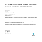 template topic preview image Appraisal Letter To Employee For Good Performance