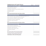 template topic preview image Cash flow statement in Excel spreadsheet sample