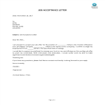 Formal Acceptance Letter gratis en premium templates
