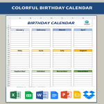 Birthday Anniversary Calendar Template gratis en premium templates