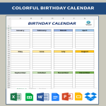 template preview imageBirthday Anniversary Calendar Template