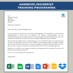 Aanbevelingsbrief Trainingsprogramma gratis en premium templates