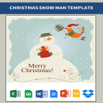 Vorschaubild der VorlageSnowman Free Printable Christmas Card