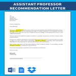 template topic preview image Recommendation Letter for Assistant Professor Position