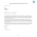 Grant Extension Provided by Institution letter template gratis en premium templates