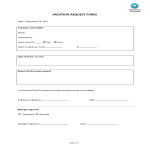 Vacation Request Form gratis en premium templates