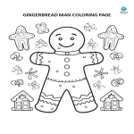 Vorschaubild der VorlageGingerbread Man Coloring Page