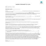 Sworn Statement Of Loss gratis en premium templates