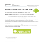 Press release Android App gratis en premium templates