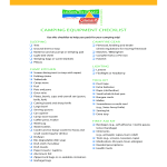 Camping Equipment Checklist gratis en premium templates
