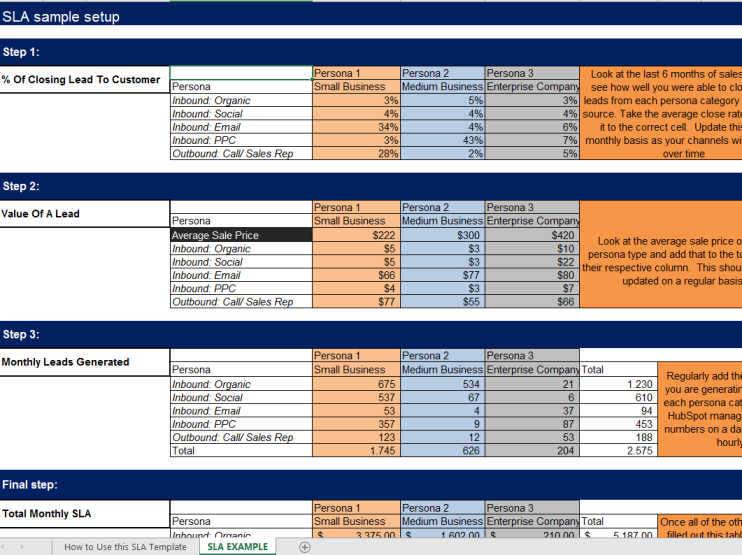 template topic preview image Marketing & Sales Leads Goal Calculation Model Xls