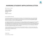 Nursing Student Application Letter gratis en premium templates