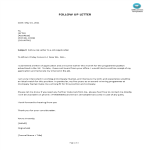 Follow Up Letter to a Job Application gratis en premium templates