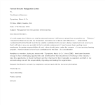 template topic preview image Formal Director Resignation Letter