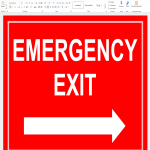template topic preview image Emergency Exit sign arrow right