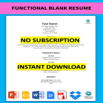 template topic preview image Functional Blank Resume