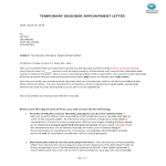 template topic preview image Temporary Designer Appointment Letter