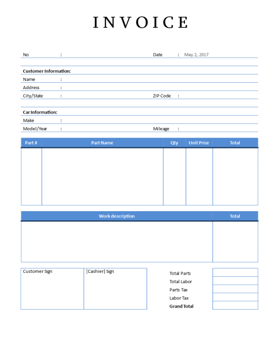 template topic preview image Auto Repair Invoice