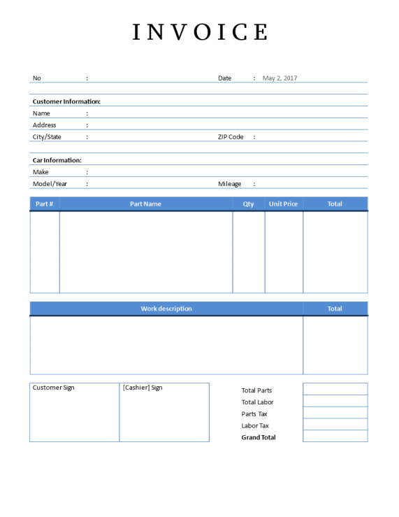 template preview imageAuto Repair Invoice