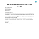 template topic preview image Medical Assistant Resignation Letter sample