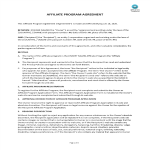 Affiliate Program Agreement Example gratis en premium templates