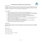 Integration Engineer Job Description gratis en premium templates