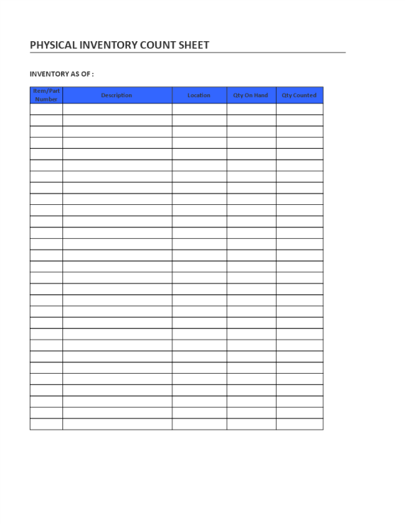 template topic preview image Physical Inventory Count Sheet