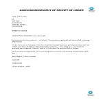 image Acknowledgement Order Letter