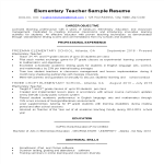 template topic preview image Elementary Teacher 3/4/5th grade CV sample