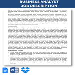 Business Analyst Job Description gratis en premium templates