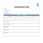 Blank stage manager forms gratis en premium templates