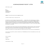 Sample Property Receipt Acknowledgement Letter gratis en premium templates