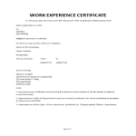 Vorschaubild der VorlageWork Experience Certificate