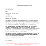 IT Internship Application Letter gratis en premium templates