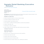 Retail Banking Executive CV template gratis en premium templates