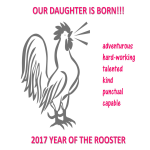 Daughter born Chinese year of rooster poster gratis en premium templates