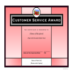 template topic preview image Customer Service Award Certificate