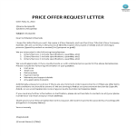 Price Offer Request Letter gratis en premium templates