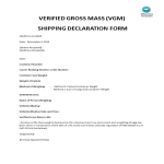 Verified Gross Mass Shipping Declaration Format gratis en premium templates