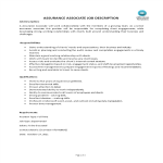 Assurance Associate Job Description gratis en premium templates