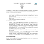 Preschool Teacher Resume Without Experience gratis en premium templates