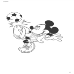 template topic preview image Mickey Mouse Playing Soccer Colour Drawing